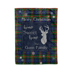 Scotstee Shop Tartan Plaid Christmas Fleece Blankets Clan Gunn Modern Plaid Blanket, tartan blanket, tartan blanket fleece, plaid blanket, plaid fleece blanket, clan tartan blanket, clan blanket, christmas blanket