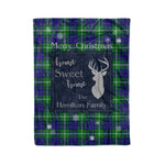 Scotstee Shop Tartan Plaid Christmas Fleece Blankets Clan Hamilton Hunting Plaid Blanket, tartan blanket, tartan blanket fleece, plaid blanket, plaid fleece blanket, clan tartan blanket, clan blanket, christmas blanket