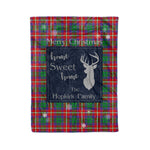 Scotstee Shop Tartan Plaid Christmas Fleece Blankets Clan Hopkirk Plaid Blanket, tartan blanket, tartan blanket fleece, plaid blanket, plaid fleece blanket, clan tartan blanket, clan blanket, christmas blanket