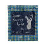 Scotstee Shop Tartan Plaid Christmas Fleece Blankets Clan Laing Hunting Plaid Blanket, tartan blanket, tartan blanket fleece, plaid blanket, plaid fleece blanket, clan tartan blanket, clan blanket, christmas blanket