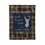 Scotstee Shop Tartan Plaid Christmas Fleece Blankets Clan Lindsay Hunting Plaid Blanket, tartan blanket, tartan blanket fleece, plaid blanket, plaid fleece blanket, clan tartan blanket, clan blanket, christmas blanket