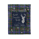 Scotstee Shop Tartan Plaid Christmas Fleece Blankets Clan Ogilvie Hunting Modern Plaid Blanket, tartan blanket, tartan blanket fleece, plaid blanket, plaid fleece blanket, clan tartan blanket, clan blanket, christmas blanket