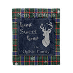 Scotstee Shop Tartan Plaid Christmas Fleece Blankets Clan Ogilvie Hunting Modern Plaid Blanket, tartan blanket, tartan blanket fleece, plaid blanket, plaid fleece blanket, clan tartan blanket, clan blanket, christmas blanket