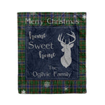 Scotstee Shop Tartan Plaid Christmas Fleece Blankets Clan Ogilvie Hunting Plaid Blanket, tartan blanket, tartan blanket fleece, plaid blanket, plaid fleece blanket, clan tartan blanket, clan blanket, christmas blanket