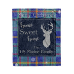Scotstee Shop Tartan Plaid Christmas Fleece Blankets Clan US Marine Plaid Blanket, tartan blanket, tartan blanket fleece, plaid blanket, plaid fleece blanket, clan tartan blanket, clan blanket, christmas blanket