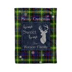 Scotstee Shop Tartan Plaid Christmas Fleece Blankets Clan Watson Modern Plaid Blanket, tartan blanket, tartan blanket fleece, plaid blanket, plaid fleece blanket, clan tartan blanket, clan blanket, christmas blanket