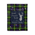 Scotstee Shop Tartan Plaid Christmas Fleece Blankets Clan Watson Modern Plaid Blanket, tartan blanket, tartan blanket fleece, plaid blanket, plaid fleece blanket, clan tartan blanket, clan blanket, christmas blanket