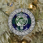 Pinkerton Tartan Ornament,  ceramic ornament, personalized christmas ornaments, christmas tree ornaments, christmas door decorations, Plaid Ornament, Tartan Ceramic Ornament