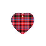 Pitblado Tartan Heart Ornaments, Christmas Tree Ornament, Plaid Christmas Ornaments, Ceramic Heart Christmas Tree Decoration, Christmas Ornament, Plaid Ornament, Tartan Ornament, Buffalo Plaid Ornament