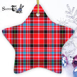 Pitblado Tartan Ornament Star Ornament, Christmas Star Decorations, ceramic ornament, Plaid Star Ceramic Ornament, Christmas Ornament Decorations Gift