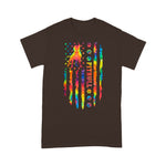 Scotstee Shop - Pitbull Dog Tie Dye Rainbow American Flag Print Gifts 4th Of July Shirt