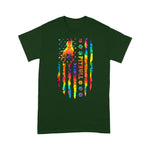 Scotstee Shop - Pitbull Dog Tie Dye Rainbow American Flag Print Gifts 4th Of July Shirt