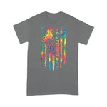 Scotstee Shop - Pitbull Dog Tie Dye Rainbow American Flag Print Gifts 4th Of July Shirt