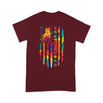 Scotstee Shop - Pitbull Dog Tie Dye Rainbow American Flag Print Gifts 4th Of July Shirt