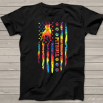 Scotstee Shop - Pitbull Dog Tie Dye Rainbow American Flag Print Gifts 4th Of July Shirt