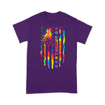 Scotstee Shop - Pitbull Dog Tie Dye Rainbow American Flag Print Gifts 4th Of July Shirt
