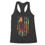 Pitbull Dog Tie Dye Rainbow American Flag Print Gifts Women's Tank Top - Scotstee Shop