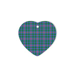 Pitcairn Tartan Heart Ornaments, Christmas Tree Ornament, Plaid Christmas Ornaments, Ceramic Heart Christmas Tree Decoration, Christmas Ornament, Plaid Ornament, Tartan Ornament, Buffalo Plaid Ornament