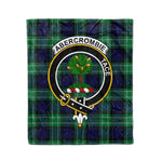 Plaid Blanket Abercrombie Clan Crest Badge Tartan Blanket Scottish Green Plaid Throw Blanket Tartan Plaid Fleece Blanket