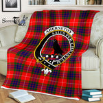 Plaid Blanket Abernethy Clan Crest Badge Tartan Blanket Scottish Red Plaid Throw Blanket Tartan Plaid Fleece Blanket