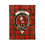 Plaid Blanket Adair Clan Crest Badge Tartan Blanket Scottish Red Plaid Throw Blanket Tartan Plaid Fleece Blanket