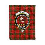 Plaid Blanket Adair Clan Crest Badge Tartan Blanket Scottish Red Plaid Throw Blanket Tartan Plaid Fleece Blanket