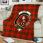 Plaid Blanket Adair Clan Crest Badge Tartan Blanket Scottish Red Plaid Throw Blanket Tartan Plaid Fleece Blanket