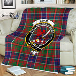 Plaid Blanket Adam Ancient Clan Crest Badge Tartan Blanket Scottish Green Plaid Throw Blanket Tartan Plaid Fleece Blanket
