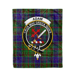 Plaid Blanket Adam Hunting Clan Crest Badge Tartan Blanket Scottish Green Plaid Throw Blanket Tartan Plaid Fleece Blanket