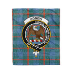 Plaid Blanket Agnew Ancient Clan Crest Badge Tartan Blanket Scottish Blue Plaid Throw Blanket Tartan Plaid Fleece Blanket