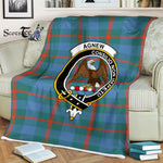 Plaid Blanket Agnew Ancient Clan Crest Badge Tartan Blanket Scottish Blue Plaid Throw Blanket Tartan Plaid Fleece Blanket