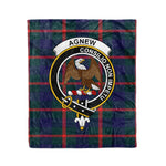Plaid Blanket Agnew Clan Crest Badge Tartan Blanket Scottish Blue Plaid Throw Blanket Tartan Plaid Fleece Blanket