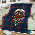 Plaid Blanket Agnew Clan Crest Badge Tartan Blanket Scottish Blue Plaid Throw Blanket Tartan Plaid Fleece Blanket