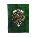 Plaid Blanket Agnew Hunting Clan Crest Badge Tartan Blanket Scottish Green Plaid Throw Blanket Tartan Plaid Fleece Blanket
