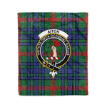 Plaid Blanket Aiton Clan Crest Badge Tartan Blanket Scottish Green Plaid Throw Blanket Tartan Plaid Fleece Blanket
