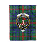 Plaid Blanket Aiton Clan Crest Badge Tartan Blanket Scottish Green Plaid Throw Blanket Tartan Plaid Fleece Blanket