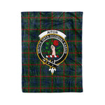 Plaid Blanket Aiton Hunting Clan Crest Badge Tartan Blanket Scottish Green Plaid Throw Blanket Tartan Plaid Fleece Blanket