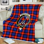 Plaid Blanket Anstruther Clan Crest Badge Tartan Blanket Scottish Red Plaid Throw Blanket Tartan Plaid Fleece Blanket