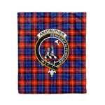 Plaid Blanket Anstruther Clan Crest Badge Tartan Blanket Scottish Red Plaid Throw Blanket Tartan Plaid Fleece Blanket