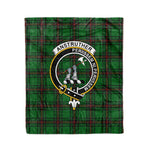 Plaid Blanket Anstruther Hunting Clan Crest Badge Tartan Blanket Scottish Green Plaid Throw Blanket - Scotstee Shop