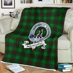 Plaid Blanket Anstruther Hunting Clan Crest Badge Tartan Blanket Scottish Green Plaid Throw Blanket - Scotstee Shop