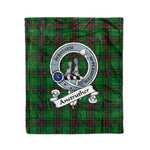 Plaid Blanket Anstruther Hunting Clan Crest Badge Tartan Blanket Scottish Green Plaid Throw Blanket - Scotstee Shop