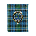 Plaid Blanket Arbuthnott Hunting Clan Crest Badge Tartan Blanket Scottish Blue Plaid Throw Blanket Tartan Plaid Fleece Blanket