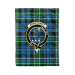 Plaid Blanket Arbuthnott Hunting Clan Crest Badge Tartan Blanket Scottish Blue Plaid Throw Blanket Tartan Plaid Fleece Blanket