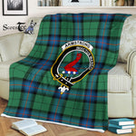 Plaid Blanket Armstrong Ancient Clan Crest Badge Tartan Blanket Scottish Blue Plaid Throw Blanket Tartan Plaid Fleece Blanket
