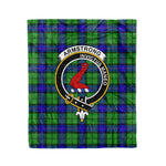 Plaid Blanket Armstrong Clan Crest Badge Tartan Blanket Scottish Green Plaid Throw Blanket Tartan Plaid Fleece Blanket