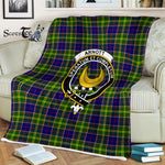 Plaid Blanket Arnott Clan Crest Badge Tartan Blanket Scottish Green Plaid Throw Blanket Tartan Plaid Fleece Blanket