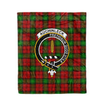 Plaid Blanket Auchinleck Clan Crest Badge Tartan Blanket Scottish Blue Plaid Throw Blanket - Scotstee Shop