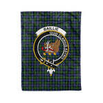 Plaid Blanket Baillie Hunting Clan Crest Badge Tartan Blanket Scottish Blue Plaid Throw Blanket Tartan Plaid Fleece Blanket
