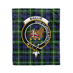 Plaid Blanket Baillie Modern Clan Crest Badge Tartan Blanket Scottish Blue Plaid Throw Blanket Tartan Plaid Fleece Blanket